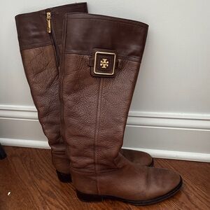 Tory Burch Chocolate Leather Knee-High Boots